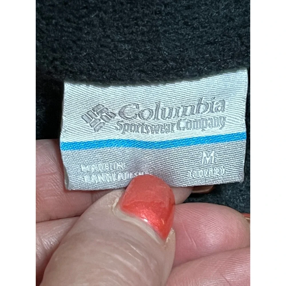 Columbia Fleece Jacket Youth M 10/12 Black Full Zip Boys Girls Outdoor School